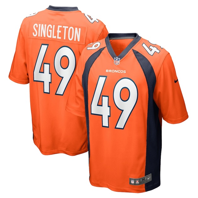 mens nike alex singleton orange denver broncos game player jersey